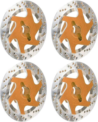 Universal Aluminum Alloy 4PCS RC Car Brake Disc with 1/10 Metal Hex Adapter for Remote Control Cars - High Performance Accessory (Gold) in Saudi Arabia