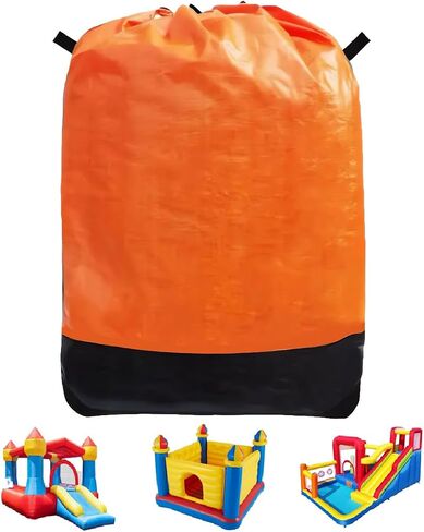 Heavy Duty Water-Resistant Inflatable Bounce House Storage Bag with Drawstring, Flat 39" x 47", for Residential & Commercial Use-Blue in Saudi Arabia
