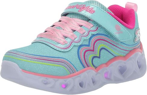 Skechers Kids Girls Heart Lights Sneaker, Lavender/Multi, 2.5 Little Kid in Saudi Arabia