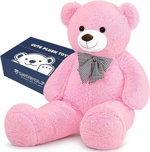 Giant Pink Teddy Bear 45 inch Stuffed Animals Plush Toy, Cute Life Size Big Soft Bear for Boy Girl Birthday Valentine Mother's Day, 4.5 LBs in Kuwait
