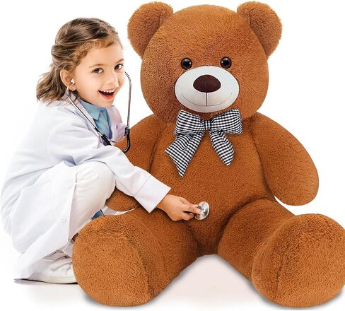 Giant Pink Teddy Bear 45 inch Stuffed Animals Plush Toy, Cute Life Size Big Soft Bear for Boy Girl Birthday Valentine Mother's Day, 4.5 LBs in Kuwait
