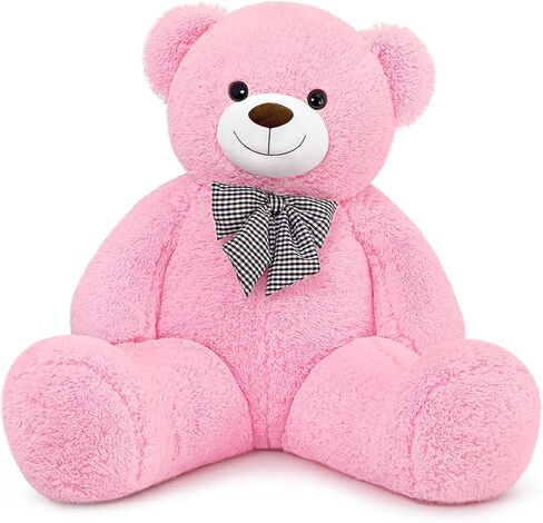 Giant Pink Teddy Bear 45 inch Stuffed Animals Plush Toy, Cute Life Size Big Soft Bear for Boy Girl Birthday Valentine Mother's Day, 4.5 LBs in Kuwait