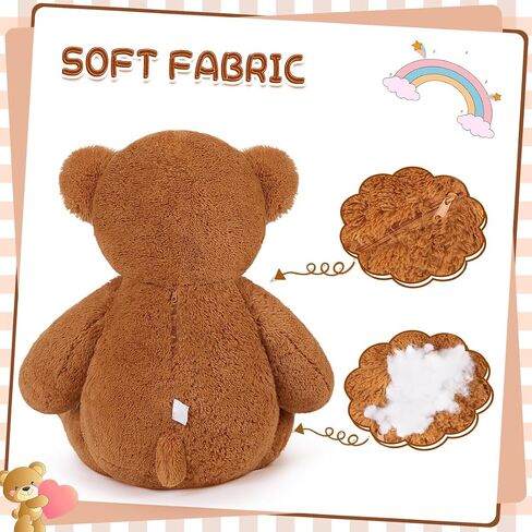 Giant Pink Teddy Bear 45 inch Stuffed Animals Plush Toy, Cute Life Size Big Soft Bear for Boy Girl Birthday Valentine Mother's Day, 4.5 LBs in Kuwait