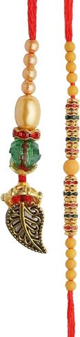 مجموعة Aditri Creation Rakhi Lumba مكونة من 2 راخي للأخ وBhabhi Bhaiya Bhai Rakhi مجموعة من زوجين من Rakhi Dora Thread حزمة هدايا للهدايا سوار Rakhi لمهرجان Veera Brother Sister Rakhi in Saudi Arabia