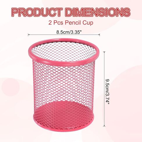 حامل قلم رصاص UXCELL 2PCS ، حامل كأس المكياج للمكياج للمكتب المعدني للمنظم للمنزل ، المكتب ، الفصل الدراسي (أبيض) in Saudi Arabia
