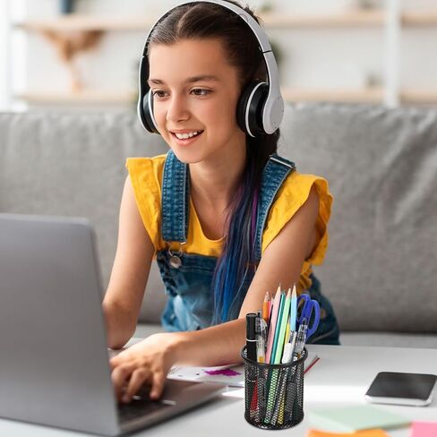 حامل قلم رصاص UXCELL 2PCS ، حامل كأس المكياج للمكياج للمكتب المعدني للمنظم للمنزل ، المكتب ، الفصل الدراسي (أبيض) in Saudi Arabia