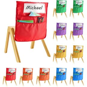 جيوب كرسي Vevor للفصول الدراسية ، 24 حزمة ، 14 × 15 بوصة جيب الأصدقاء مع علامة الاسم ، 6 ألوان زاهية ، خلفية منظم الكرسي للأطفال في الفصل الدراسي ، روضة الأطفال ، المدرسة ، والمنزل in Kuwait