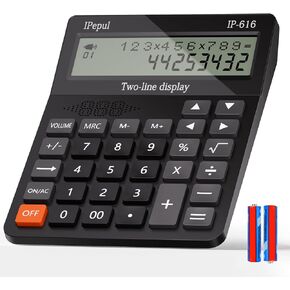 Calculators Desktop, Desk Calculator with Large 2 Line Display, Talking Basic Calculator with big Button & Adjustable Volume, 4 Function Calculators for Business, Students,School Office Supplies(Pink)