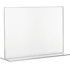 Pack of 5 VITAdisplays® T-Stands Landscape Format/Table Stand/Acrylic Glass Stand/T-Advertising Stand, DIN A4, PLEXIGLAS®