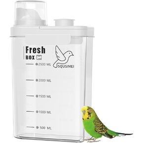 3 Qt/2.8 L Bird Seed Storage Container with Lids Airtight Measuring Cup, Bird Seed Dispenser Pet Food Container Are Used to Store Bird Food, Chicken Feed BPA Free (2.8L, Green)