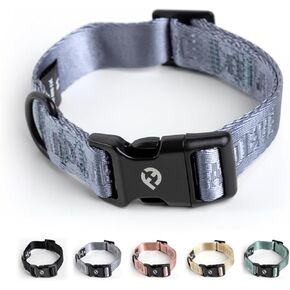 2025 طبعة جديدة ، Fei و Eve Dog Collars ، أطواق الكلاب النايلون القابلة للتعديل بالخدمة الشاقة مع مشبك سريع للإصدار ، أنيقة ومريحة للاستخدام اليومي ، الوردي ، S.