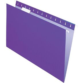 Office Depot 2-Tone Hanging File Folders, 1/5 Cut, 8 1/2in. x 14in., Legal Size, Purple, Box Of 25, OD81631