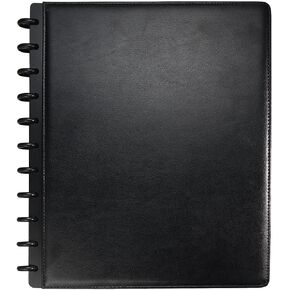 Staples? Arc Customizable Leather Notebook System, Black, 6-3/4" x 8-3/4