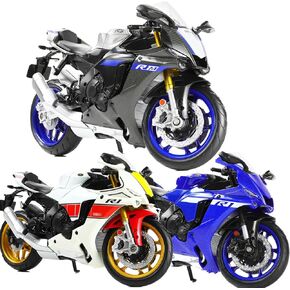 1:12 لعبة دراجة نارية من أجل Yamaha YZF-R1 1000R Metal Cast مع طراز دراجة نارية بلاستيكية لا يوجد تجميع مطلوب مصغرة هدية Moto للبالغين