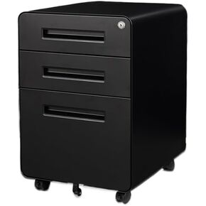 File Cabinet Solid Color Office Storage Low Cabinet File Steel with Lock Storage Data Round Corner File Drawers Storage(Gris)