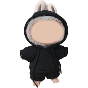 Doll Clothes for 17cm Dolls Clothing Outfit, Casual Stylish Style Hoodies Clothes Set, 17cm Doll Clothes, No Doll (Black)