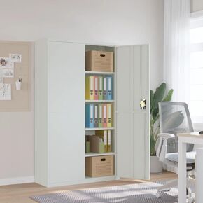 File Cabinet Light Grey Powder-Coated Steel Extra Wide,Filing Cabinets-339769
