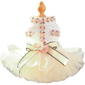 Furbabycare® Elegant Sweet Puppy Dog Blingbling Princess Skirt Pet Dog Lace Cake Camisole Tutu Dress A-Green XX-Small