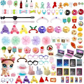 Pet Shop Pack عشوائي 25pcs ألعاب لإكسسوارات LPS ، حيوان صغير لطيف كولي الشعر القصير القصي
