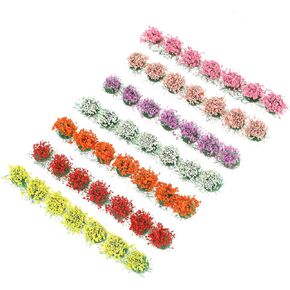 Giantree 49 Pcs Miniature Flower Cluster Colorful Flowers Self-Adhesive Flower Vegetation Groups Static Grass Tufts for DIY Craft Train Landscape Railroad Scenery Sand Military Layout Model