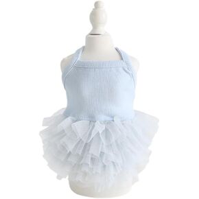 Hdwk&Hped Small Dog Dress Breathable Summer Dog Dress for Puppy Cats Girl Female Tutu Cake Skirt Princess Dress for Birthday Party Costume (Cake Skirt - Purple, Medium)