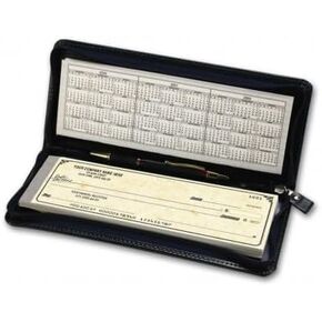 Zippered Leather Check Cover - Personal Size