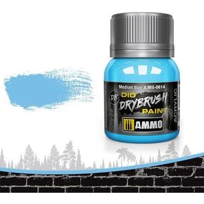 Ammo of Mig Jimenez Ammo Mig Dio Drybrush Acrylic Paint 40ml - Medium Blue - Model Building Paints and Tools # AMIG0614