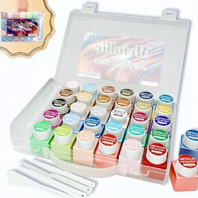 Metallic Acrylic Paint Set of Premium 30 Colors with Boxes, Professional Grade Metallic Paint with 1fl oz（30ml） Bottles, Non-Toxic, Rich Pigments - For Artists, Hobby Painters, Kids