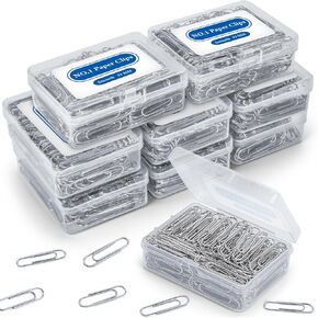 #1 Paper Clips, 800 PCS Medium Paper Clips, 8 Boxes of 100 Each, 1.3 Inch Silver Heavy Duty Paperclips for Office, School Supplies