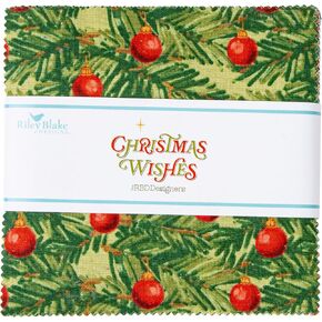 Christmas Wishes 5" Stacker 42 5-inch Squares Charm Pack Riley Blake Designs 5-15040-42