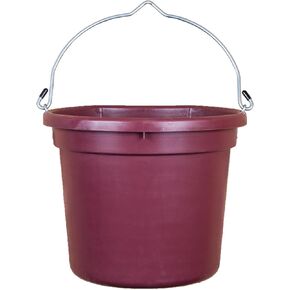 Gold Flatback Bucket 18 Qt. | Designed by Professional Horsemen | Durable & Weather Resistant | Rubber Tipped Handle Ends