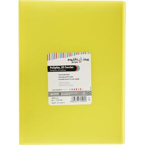 grafoplas 1451760 – Folder 20 Sleeves, Foolscap, Tapas PP, Yellow