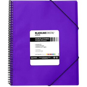 grafoplas 39832235 – Folder 20 Sleeves, PP, A4, Purple Lids