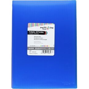 grafoplas 1441730 – 40 Pockets Folder Foolscap, Tapas, PP Blue