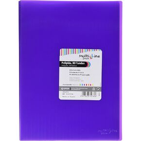 grafoplas 1471735 Folder with 30 Sleeves, Foolscap, Tapas PP, Purple