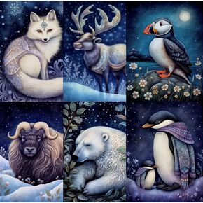 Arctic Animals Rice Paper, 8 x 10.5 inch (6pc) - Decoupage Paper for Scrapbooking Cards Crafts, Decoupage by Craft Kreatively