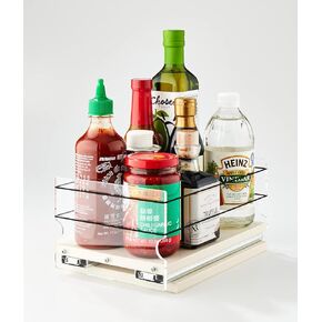 Vertical Spice - Pull Out Cabinet & Pantry Organizer Drawer - Made in USA - Sliding Drawers for Inside Cabinets - Cabinet Pull Out Shelves - 1 Tier - 6.9" x 5.0" x 10.6"(Cream, Fully Assembled)