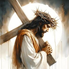 VCLKDIY Jesus Pray Cross Diamond Art Kits for Adults, 5D Diamond Painting Kits for Adults Beginners, DIY Full Round Drill Diamond Dot Painting Gem Art Kits for Adult, Home Wall Decor 13.8x13.8 Inch