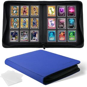 WITHYU Toploader Binder Holds 360 Top Loaders, 9 Pocket Ringless Card Holder for 3" x 4" Rigid Cards, Trading Card Album with 20 Toploaders for Sports, TCG, MTG (Pink)