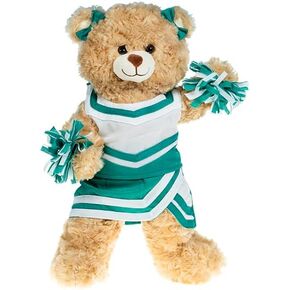 Green and White Cheerleader Uniform Fits 6 to 10 Inch Stuffed Animals Mini Spirit Outfit for Plush Toys Teddy Bears, Dolls, and Bunnies Cheer Costume for Dress-Up, Pretend Play & Kids Gifts