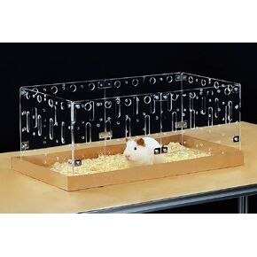 GuineaLoft™ Acrylic Cage (Model-C2) - Small 2x1 ft Open Cage for a Single Guinea Pig, Disposable Bottom, Connectable, DIY Extendable - Visit The Guinea Loft Store to See It All