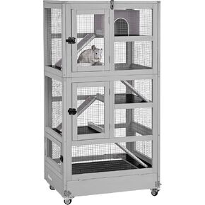 Aivituvin Ferret Cage Large Chinchilla Cage Rat Habitat 5 Levels for Chinchilla,Lizard,Squirrel, Chameleon,Gerbil and Other Small Animal,Prevent Escape