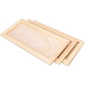 ARTIBETTER DIY Wooden Craft Frame 3 Pack Clay Painting Frames for Boys and Girls Art Projects