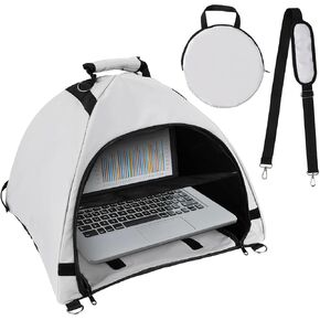 Laptop Tent, Portable Laptop Sun Shade Waterproof Fabric Computer Privacy Screen Hood for Working Outside Glare Shield & Heat Reflective Awning Convertible Tote for Outdoor