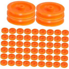 NUOBESTY 100Pcs Plastic Pulley Wheels for DIY Model Rc Cars and Durable and Wear Resistant Gears for Crafting and Educational Projects