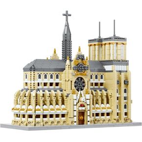 dOvOb Architecture Notre Dame de Paris Micro Mini Blocks Set, 3598 Pieces Building Bricks 3D Puzzle Toy, Gift for Adults and Kids