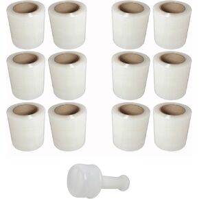 TOTALPACK - 5"x 1000 FT Roll -80 Gauge Thick + Hybrid technology with Dispenser, 12 Pack Stretch Moving & Packing Wrap. Industrial Strength, Clear Plastic Pallet Shrink Film Ideal For Furniture, Boxes