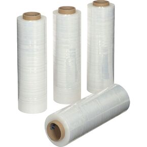 High Performance Hand Wrap Stretch Wrap Film 18 Inch x 120 Gauge x 1000 Feet 4 Rolls Per Case Heavy Duty 120 Gauge