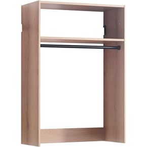 Devi Oak Wall Mounted Walk in Wood Closet System