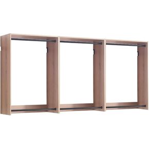 Devi Series 31.594.5in. W Oak Modular Closet System Wall Mount Double Hanging Rods 0-Shelf Wood Closet System